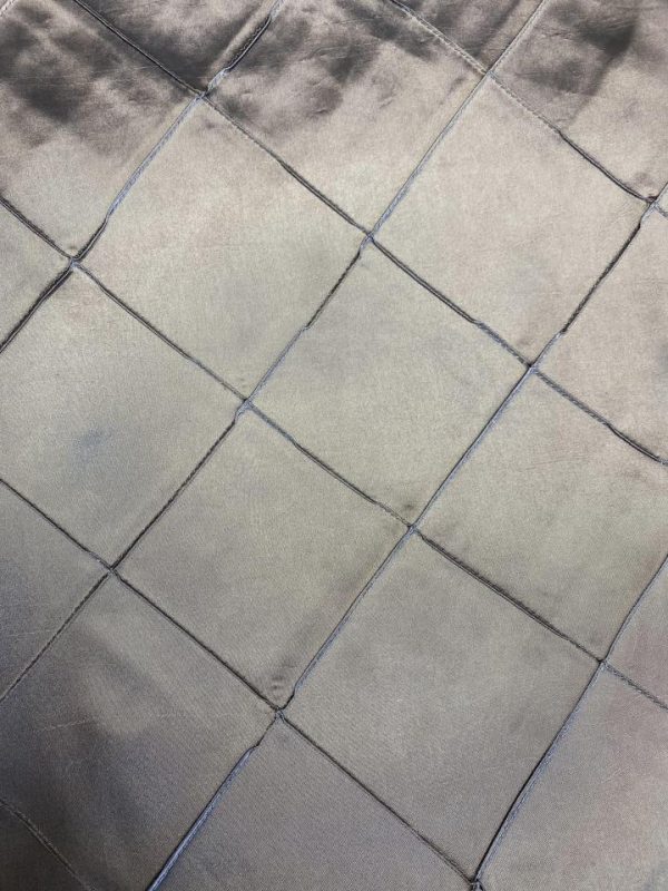 Charcoal Pintuck Taffeta Overlays