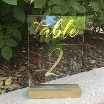 Acrylic Table Numbers - Gold