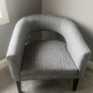 Grey Plaid Side Chair