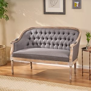 Charcoal Tufted Loveseat