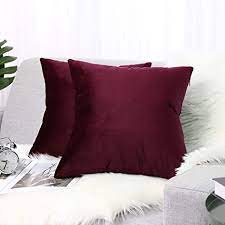 Burgundy Velvet Pillows - 18"x18"