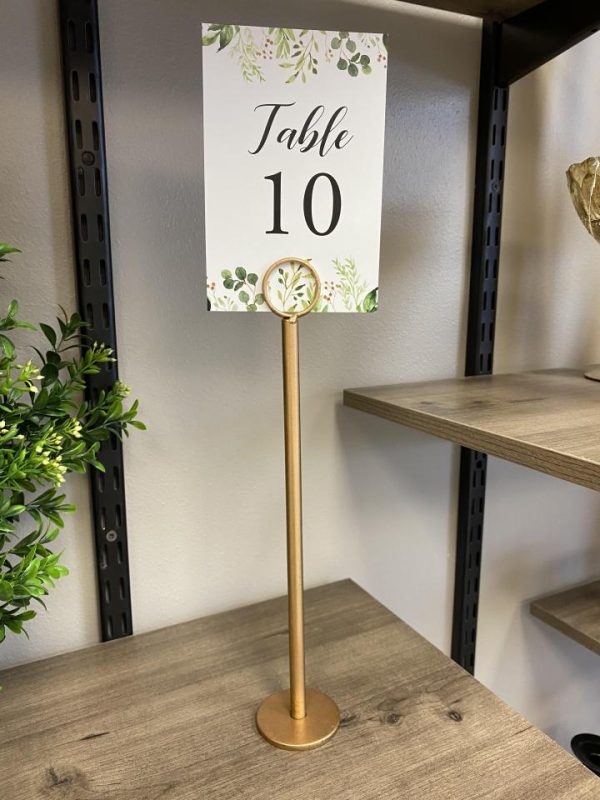 QC Tall Gold Table Number Holder 12″ I Do Events