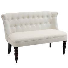 Small Cream Tufted Loveseat