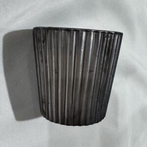 QC Corregated Gun Metal Glass Votive